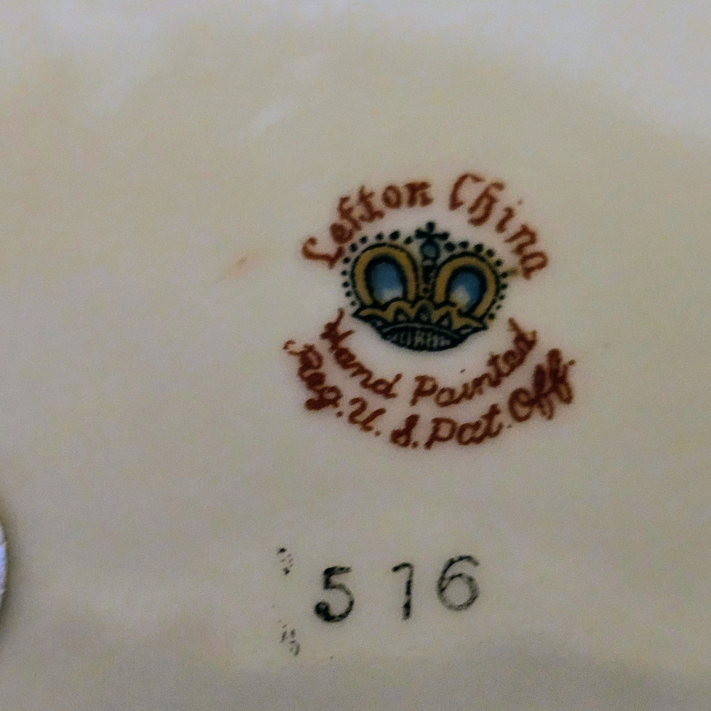 Lefton China Vintage Hand Painted Apple Plate Gold Trim - Picture 4 of 6